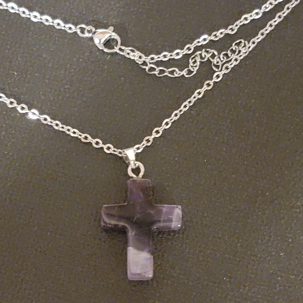Amethyst crystal cross